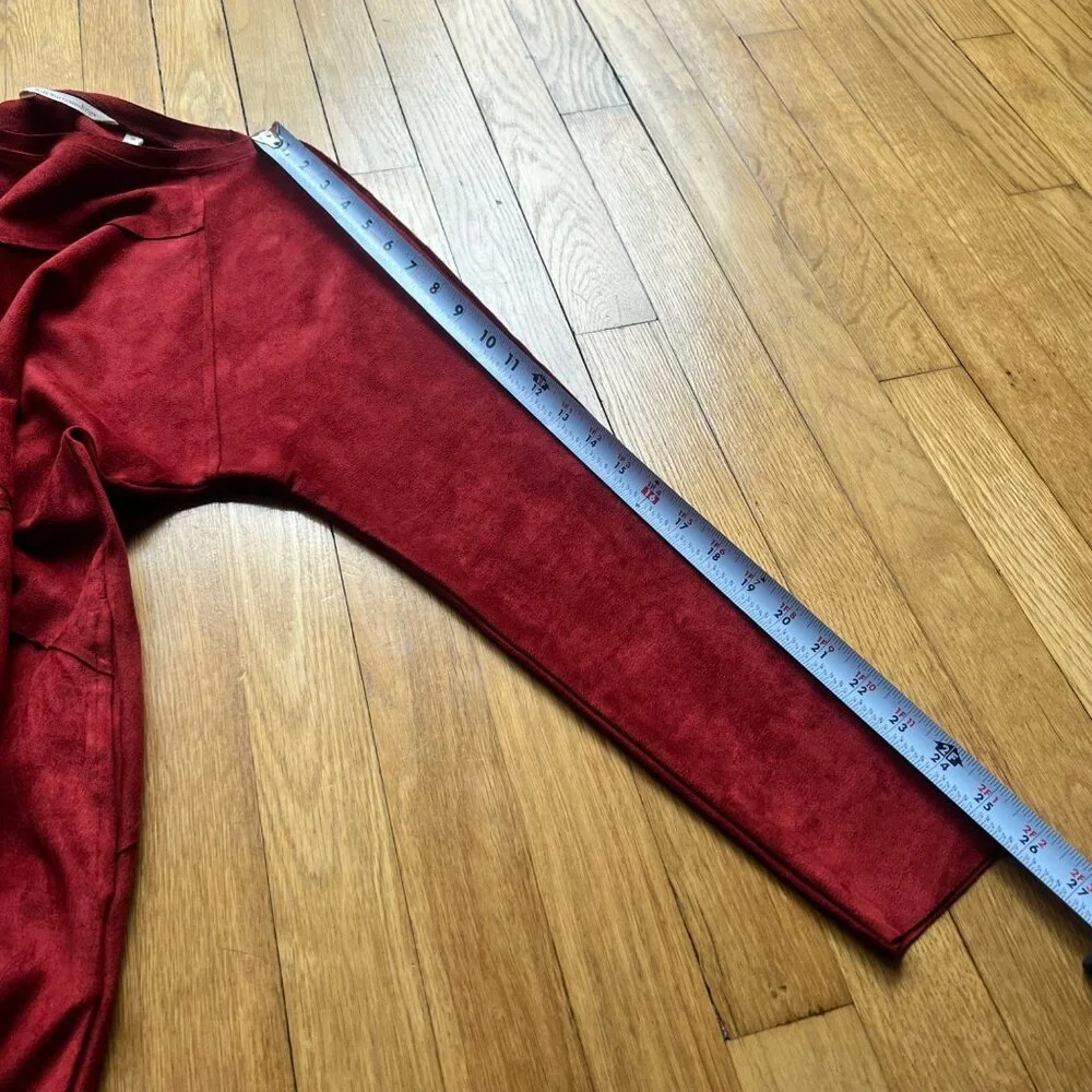 Soft Surroundings Size M Orange Burnt Sienna Felicity Faux Suede Tunic Top - Picture 9 of 13